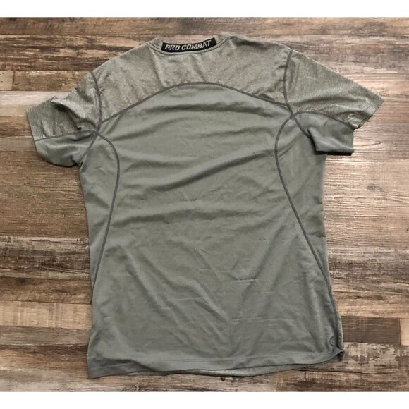 Nike Pro Combat Mens Large Gray Short Sleeve Fitted Athletic Tee T Shirt - Picture 3 of 5